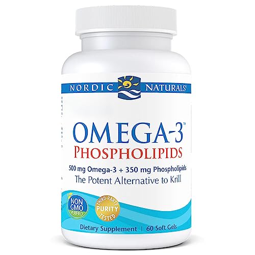 Nordic Naturals, Omega-3 Phospholipids, avec Phosphatidylcholine, 60 Capsules molles, Testé en Laboratoire, Sans Gluten, Sans Soja, Sans OGM