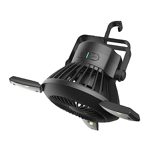 Lampe de camping ventilateur solaire noir Kisangel contre chaleur obscurité bivouac