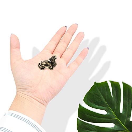 Vicasky Feng Shui Dragon Turtle Miniature Wealth Protection Brass Statue Lucky Figurine Antique Animal Pendant Charms Housewarming Congratulatory Paperweights Gift #TOP4