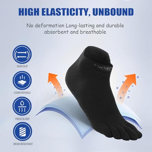 Ankle Running Toe Socks, Athletic Cool Feel & Quick Dry Fabric, Arch Support, Five-Toe Design for Sports Enthusiasts2