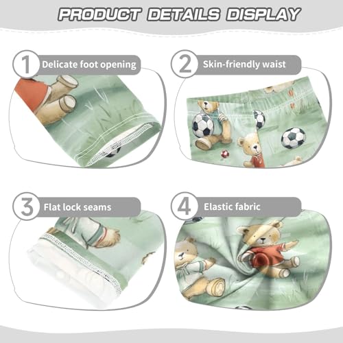 Kids High Waist Teddy Bear Soccer Cute Leggings for Toddler Girls 4T 202b25743