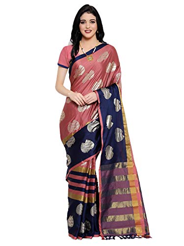 Image of DHRUVI TRENDZ Women's Cotton Silk Saree (DT-S1636 Purple)