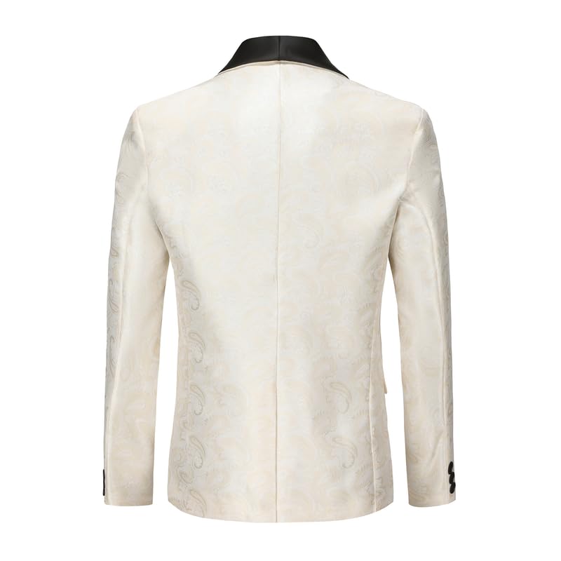 Men's Velvet Paisley Tuxedo Floral Jacket Slim Fit 1-Button Dress Blazer for Wedding, Prom, Dinner & Party3