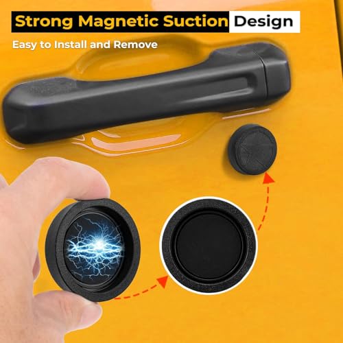 Image of CALBEAU Strong Magnet Keyhole Covers Compatible with 2018-2026 Jeep Wrangler JL and Gladiator JT Front Door, Door Lock Covers for Keyhole Protection (Star)