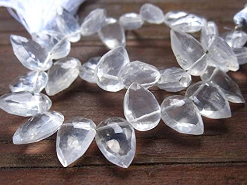 Cristal de roche facetté en poires 12x7mm LKBEADS pour vos créations de bijoux