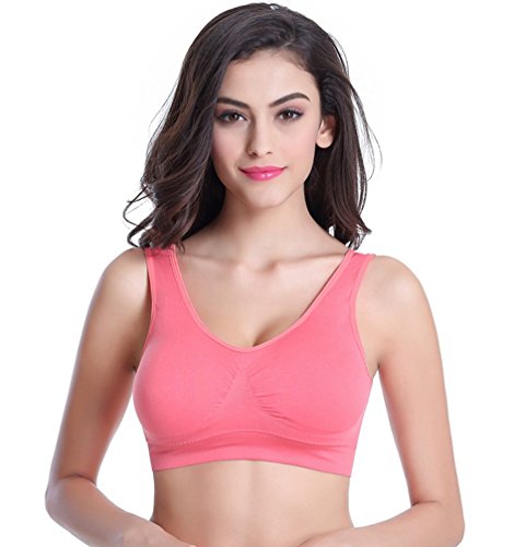 Vermilion Bird Women's 3 Pack Seamless Comfortable Sports Bra with Removable Pads3