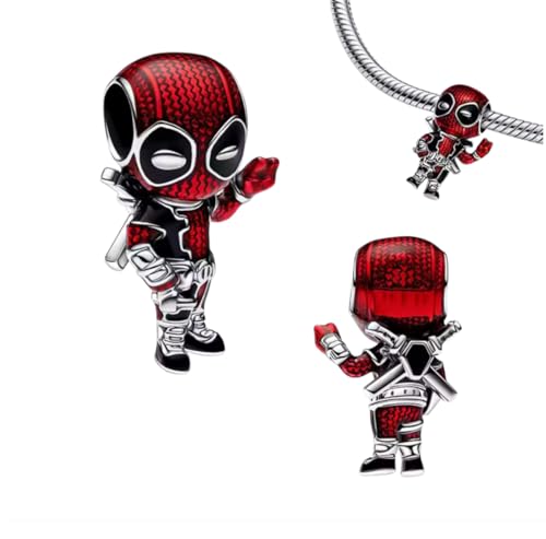 Abalorio deadpool de plata 925 compatible con charms Pandora y pulseras