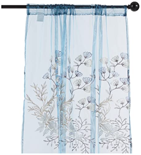 Popular Bath Capri Collection, polyster, Slate Blue, Window Curtain, W 36" x L 54" (1 Panels) - Image 2