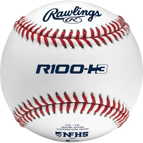 Rawlings | NFHS NOCSAE High School Game Baseballs | R100-H3 | Game/Practice Use | 12 Count