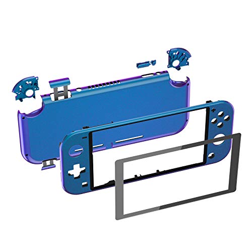 Image of eXtremeRate Chameleon Purple Blue Glossy DIY Replacement Shell for Nintendo Switch Lite, NSL Handheld Controller Housing w /Screen Protector, Custom Case Cover for Nintendo Switch Lite