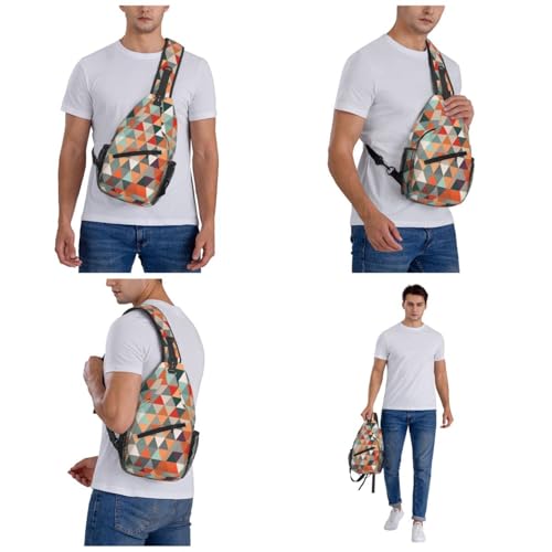 Bolso Bandolera Pequeño para Hombre y Mujer con Estampado Triángulos miniatura 7