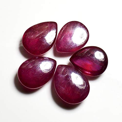 Pierre de naissance 20 carats : lot de 5 cabochons naturels en poire à offrir pour un anniversaire