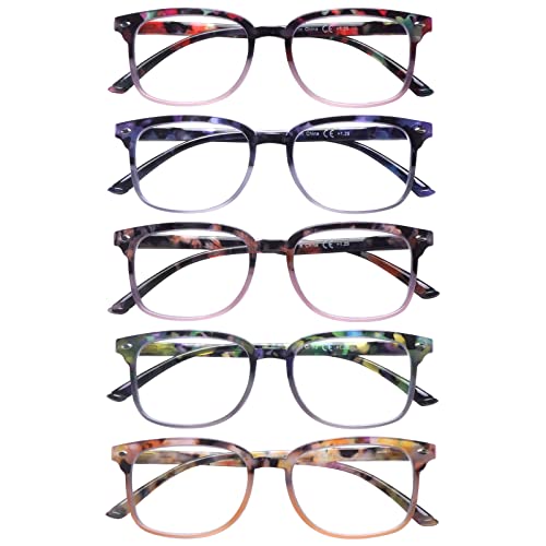 Image of 5 Pack Reading Glasses Blue Light Blocking for Women Men,Computer Readers with Spring Hinge