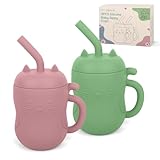 MCGMITT Silicone Baby Sippy Cup, 2 Pack Spill...