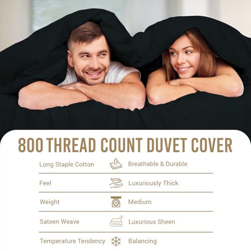 Pizuna Luxurios Cotton Super King Duvet Cover Set Black - Image 4