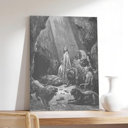 Impression sur toile Daniel in The Lions Den Dore habiller mur de bureau