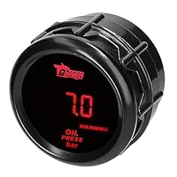 MOCNT Auto Öldruckanzeige 2\ 52mm Öldruckmesser Anzeige Bar Öldrucktester Anzeige Rot Licht Digitalanzeige Öldruck Messgerät Oil Press Gauge Rauch Len Universal mit Sensor