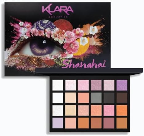 Klara Cosmetics 24 Eyeshadow Palette Shanghai festive vibrant shimmer matte warm neutral sparkling