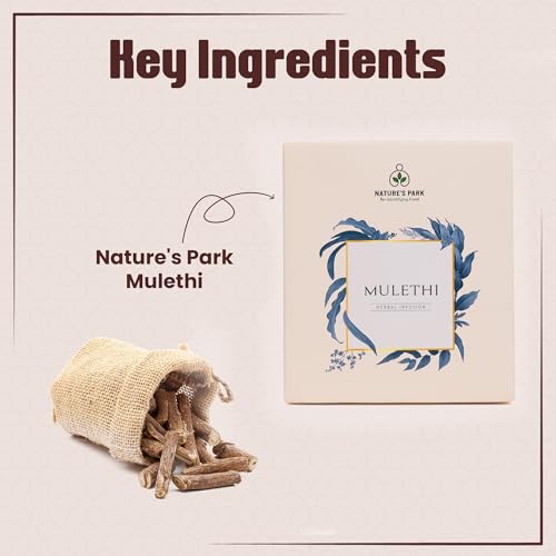 Image of Nature's Park - Herbal Infusion Mulethi (Licorice) - 5 Premium Tea Bags - 100% Pure & Natural Detox Wellness Tea for Immunity Boost, Digestive Health, and Stress Relief - Soothing & Refreshing