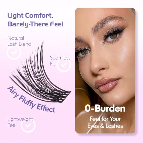 Image of Lash Clusters Kit 700pcs Eyelash Clusters Kit | 30D+40D+50D+60D Cluster Eyelash Extensions Natural, D Curl 8-16mm, with Bond Seal Tweezers Remover