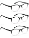 OLOMEE Reading Glasses Women Men Readers 3.5 Small Round Eyeglasses for Reading with Comfortable Spring Hinge Lightweight 3 Pack Black