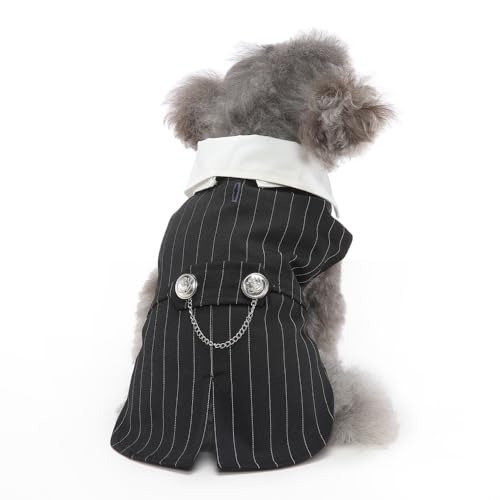 UOSIA Conjunto de smoking para cachorro pequeno e bandana, elegante, camisa de smoking para cachorro