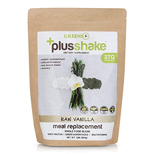 Greens+ Plusshake Vanilla Whey Protein And Organic Green Superfood | Grass Fed | 27G, 1.5 Lb Bag #TOP5