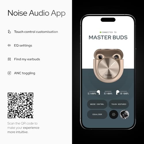 Image of Noise Master Buds, Sound by Bose in-Ear Bluetooth Earbuds, Up to 49dB Adaptive ANC, LHDC 5.0, Immersive Spatial Audio, 44H Playtime with 6 mic ENC, Dual Pairing, IPX5 Ear Buds TWS (Copper Rose)