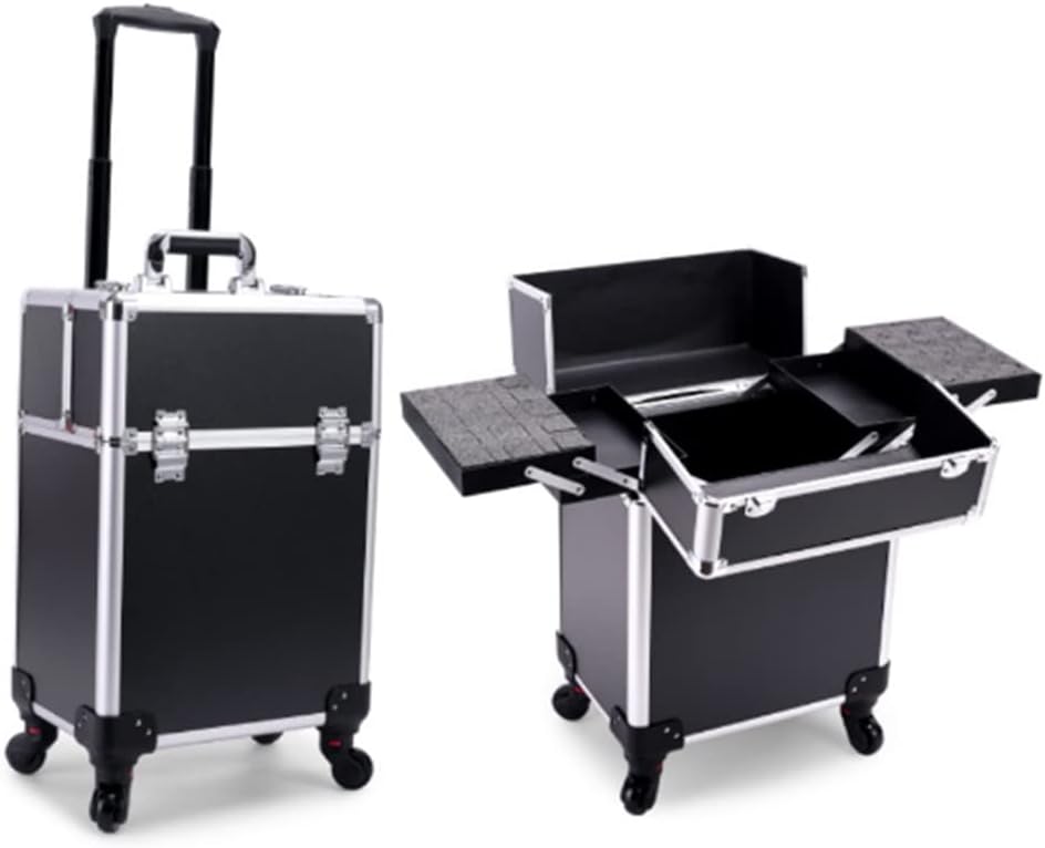 ZSEDP Rolling Nail Box Wheeled Nail Art Storage Box Polish