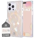 Picture of Cocomii - Rectangle Case Compatible with iPhone 15 Pro Max - Compatible with MagSafe, Real Mother of Pearl, Opalescent Seashell, Glossy, Magnetic Phone Case for iPhone 15 Pro Max 6.7 inch, Iridescent