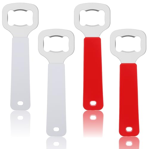Tyqour 4PCS Bottle Opener Bartender, Portable Small Personalized Bottle Cap Opener Bulk for Kitchen, Bar and Restaurant Wedding Party Tools, 4.84 inch Stainless Steel