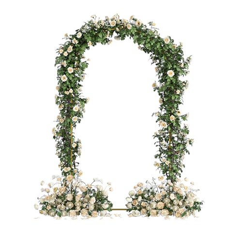 AEPOALUA Wedding Arch Metal Arch Backdrop Stand Balloon Arch Stand Wedding Frame for Ceremony Decoration (Gold 7.2FT Arch Backdrop)