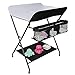 Wickeltisch Klappbar-Wickelkommode Babypflegetisch-Mobiler Wickelkombi mit Wickelauflage, Sicherheitsgurt und Ablagefächern, Tragbar Wickelkombination (schwarz weiß-79 * 55.5 * 96cm)