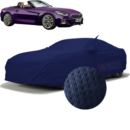 Image of ASCOT, CAR COVER Premium 3-Layer Waterproof & Heat-Resistant Car Cover for BMW Z4 M40i 2018-2026 | UV Shield, Dustproof, Stormproof, Cotton Lining | Mirror Pockets (Z4 M40i Pure Impulse, TIEBOND BLUE)