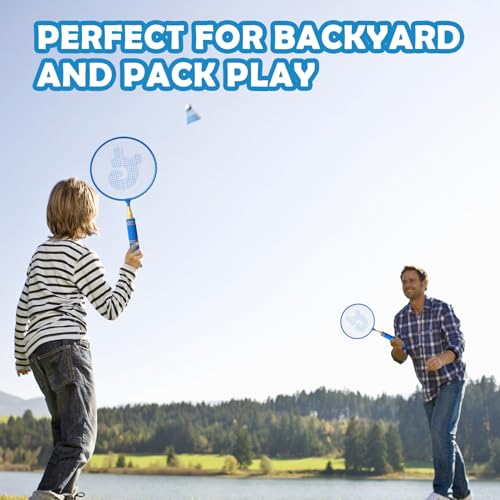 Image of JOY SPOT! Kids Badminton Rackets Set with Soft Grip, Oversize & Lightweight Shuttlecocks Racquet with Carry Bag for Children Youth, 2 Player Sport Game for Indoor Outdoor Backyard