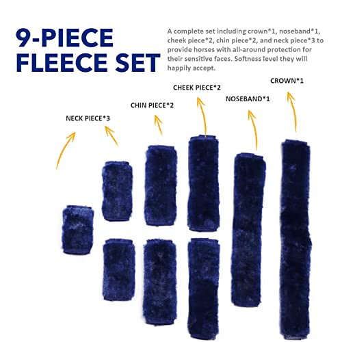 Harrison Howard Horse Halter Fleece Cover Set 9 Pieces Navy #TOP3