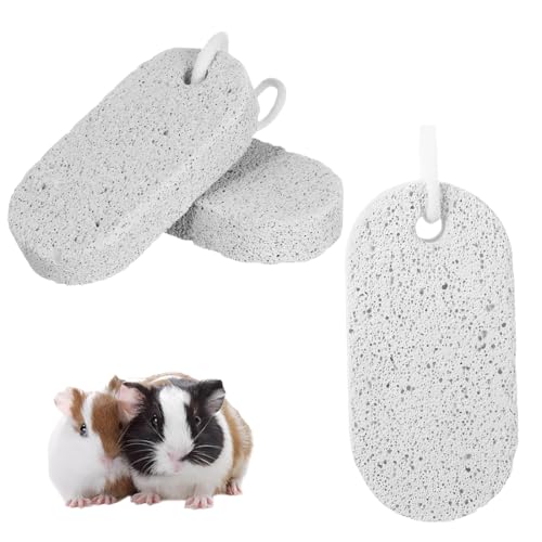 3 pièces Pierre de broyage minérale Pour dents de rongeurs Jouet à mâcher Animaux de compagnie Hamster Écureuil Jouet à Ronger pour Lapin Hamster Petits...