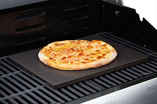 ROCKSHEAT Pizza Stone 12" x 15" Ceramic Coating Rectangular Baking & Grilling Stone, Perfect for Oven, BBQ and Grill. Innovative Built - in Handles Design