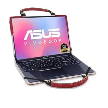 Capa para laptop ASUS Zenbook 14 OLED UX3405 UX3405MA-PH77/Zenbook 14 OLED UM3406 UM3406HA-PS76T com bolsa portátil com alça de bolsa, vermelha
