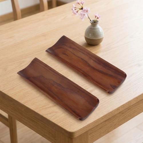 Platos de Sushi de Madera Sólida Rectangulares 7.2x2.1in x2 miniatura 6