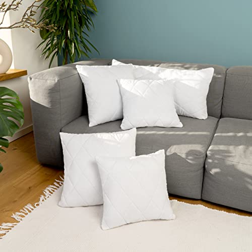 Gentle North Kopfkissen - 50x50 cm groß - 2er Set Kissen für Bett und als Dekokissen - Mit Reißverschluss für Füllung - Sofakissen - Zierkissen für Couch und Sofa - Ökotex - Waschbar bis 60° - Weiß