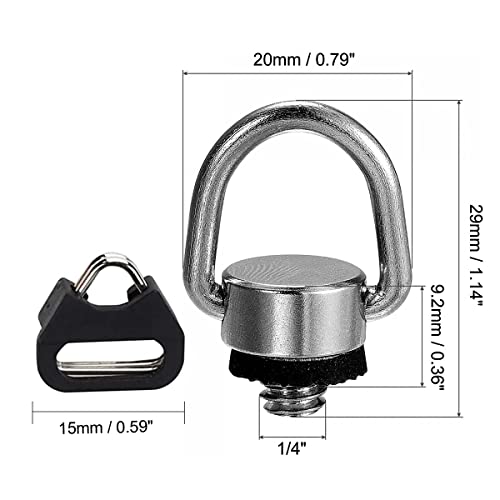 Stainless Steel Lug Ring Camera Strap Triangle Split D Ring Camera Neck Strap Screw Holder Compatible With Fujifilm Lecia Nikon Canon Sony Olympus Pentax Panasonic All Brand D-Slr Rangefinder Mirrorless Camera,1/4-20 Thread Camera Screws With Rubber Washer For Quick Install/Release Wrist Strap Sling #TOP6