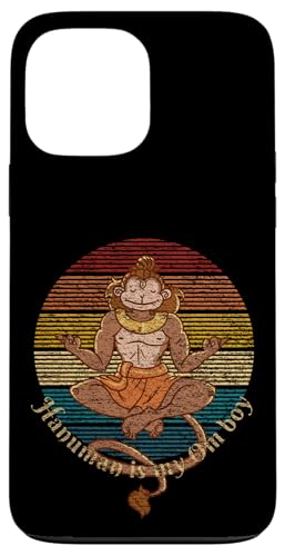 Funny Hanuman Is My Om Boy �q���h�D�[���̐_�Ɛ_�̃��@�i�� �X�}�z�P�[�X iPhone 13 Pro Max �p