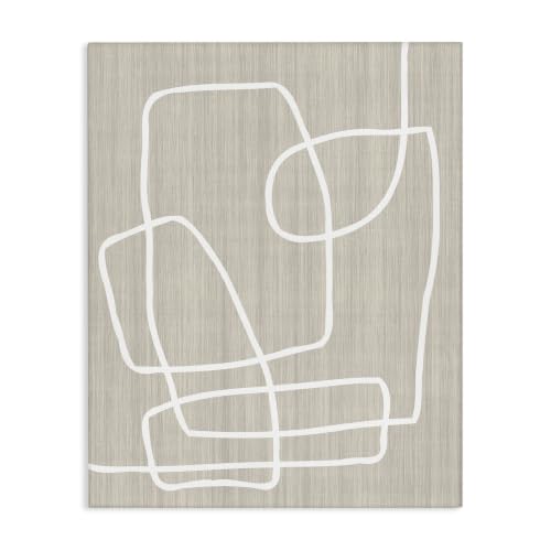 Stupell Industries White Line Shapes Minimal, 24 x 30 Inch Canvas Wall Art