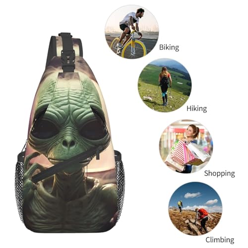 Bolso tipo sling unisex negro para senderismo y viaje miniatura 5
