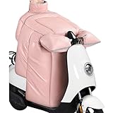 Coprigambe per scooter, impermeabile, fodera in peluche, copertura invernale per gambe con guanti, per donne, scooter, ginocchia, petto, collo, protezione per pendolarismo, rosa, Refer to description