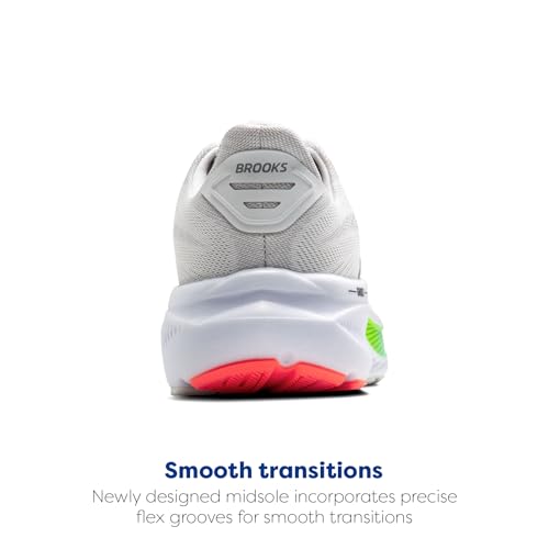Brooks Brooks Men’s Ghost 17 Neutral Running Shoe - White/Pink Clay/Gecko - 9.5 Medium