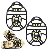 Tacos de hielo para botas, crampones de silicona con 6 dientes, asas antideslizantes para zapatos Tacos de hielo, para senderismo Senderismo Escalada Al aire libre Clima frío Viajar Correr Jardinería