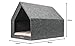 Rexproduct - PetHome Hundehütte mit Liegefläche und Dach I Biss- und Kratzfest I Gute Schalldämmung I Umweltfreundlich & Einfach zu Montieren I Größe S (60x42x43 cm) - Dunkelgrau und Rosa