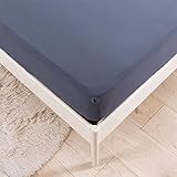 Superweiches Spannbetttuch, 90 x 200 cm, mit 35 cm Tasche, warm, bequem, rutschfest, knitterfrei, Matratzenbezug für tiefe Matratzen